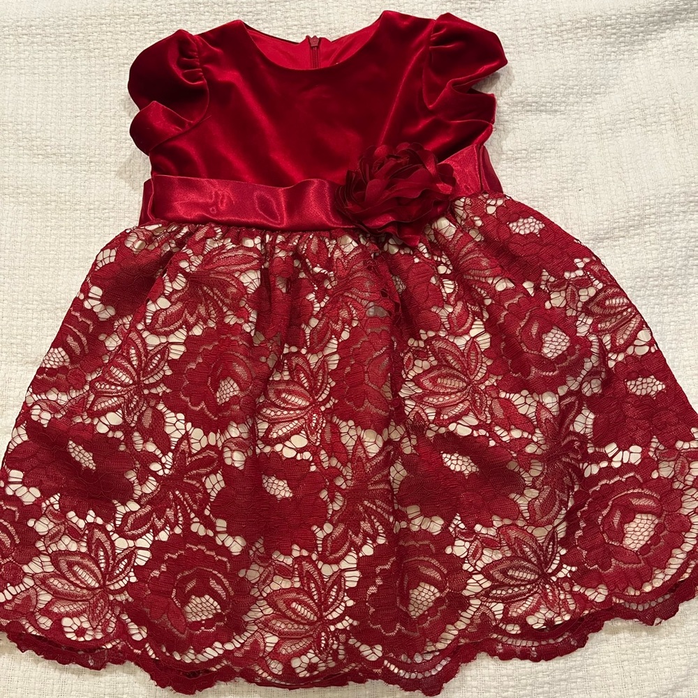Jayne Copeland Red Lace Formal Dress